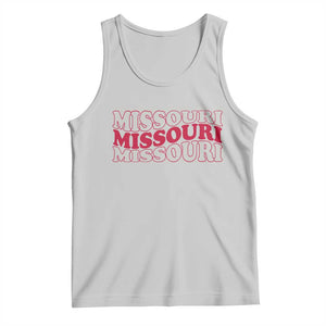 Retro Missouri State Pride Tank Top Groovy Wavy Typography TS12 Ash Print Your Wear