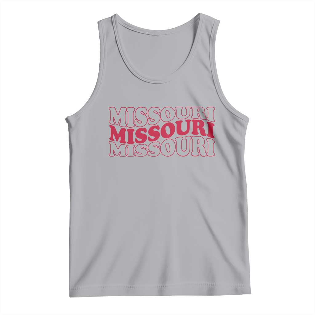 Retro Missouri State Pride Tank Top Groovy Wavy Typography TS12 Athletic Heather Print Your Wear