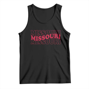 Retro Missouri State Pride Tank Top Groovy Wavy Typography TS12 Black Print Your Wear