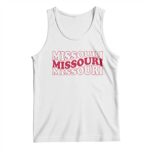 Retro Missouri State Pride Tank Top Groovy Wavy Typography TS12 White Print Your Wear
