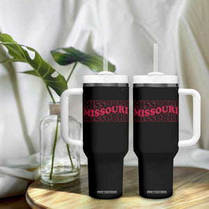Retro Missouri State Pride Tumbler With Handle Groovy Wavy Typography TS12 Print Your Wear