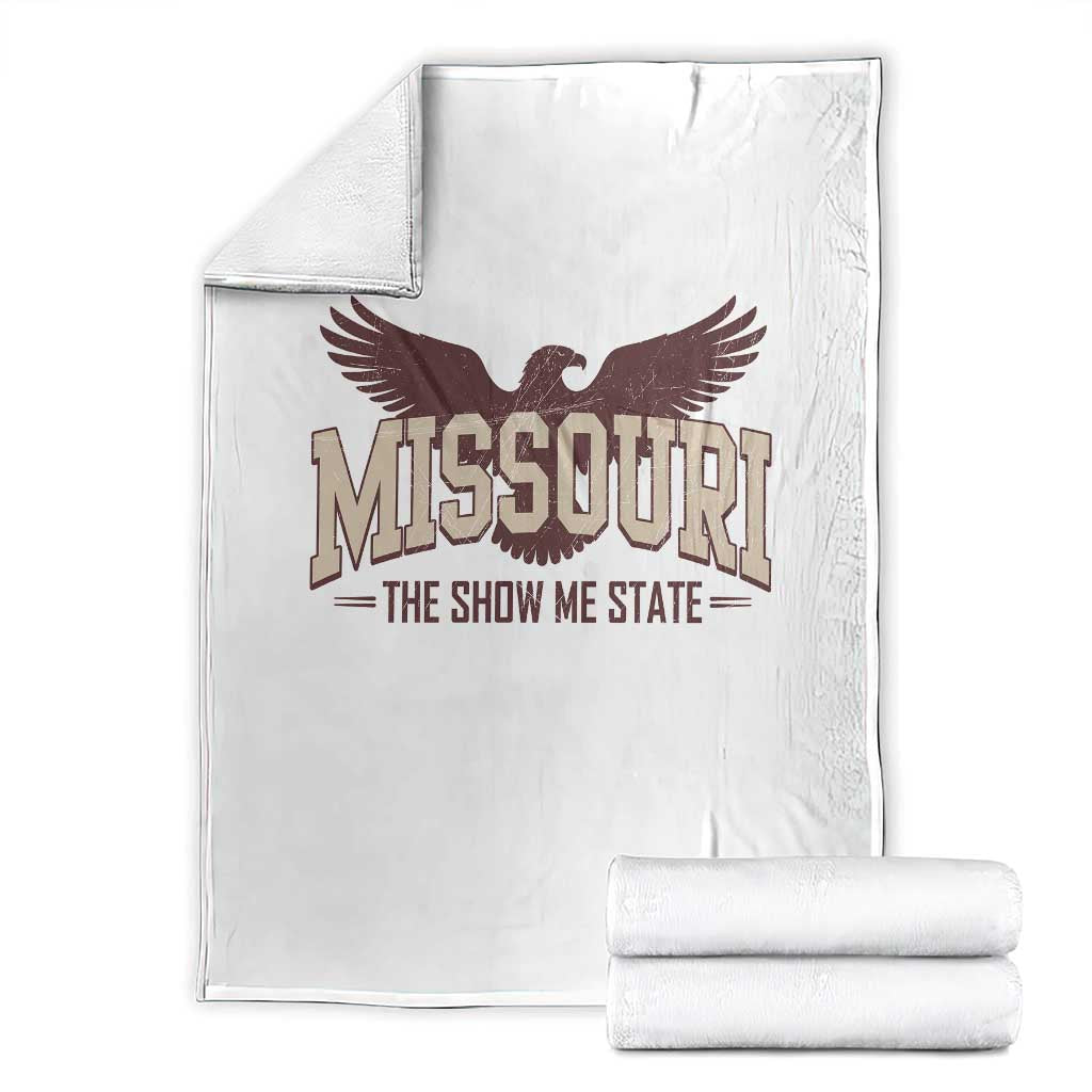 Vintage Missouri Eagle Throw Blanket Missouri The Show Me State Retro Distressed TS12 White Print Your Wear