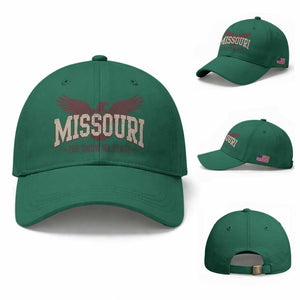Vintage Missouri Eagle Baseball Cap Missouri The Show Me State Retro Distressed TS12 Baseball Cap Universal Fit Irish Green Print Your Wear