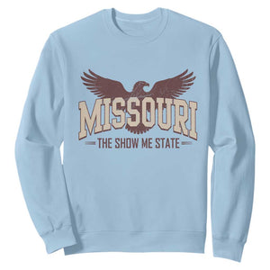 Vintage Missouri Eagle Sweatshirt Missouri The Show Me State Retro Distressed TS12 Light Blue Print Your Wear