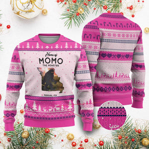 Momo The Monster Folklore Ugly Christmas Sweater Louisiana Missouri Cryptid Lover Gift TS12 Hot Pink Print Your Wear
