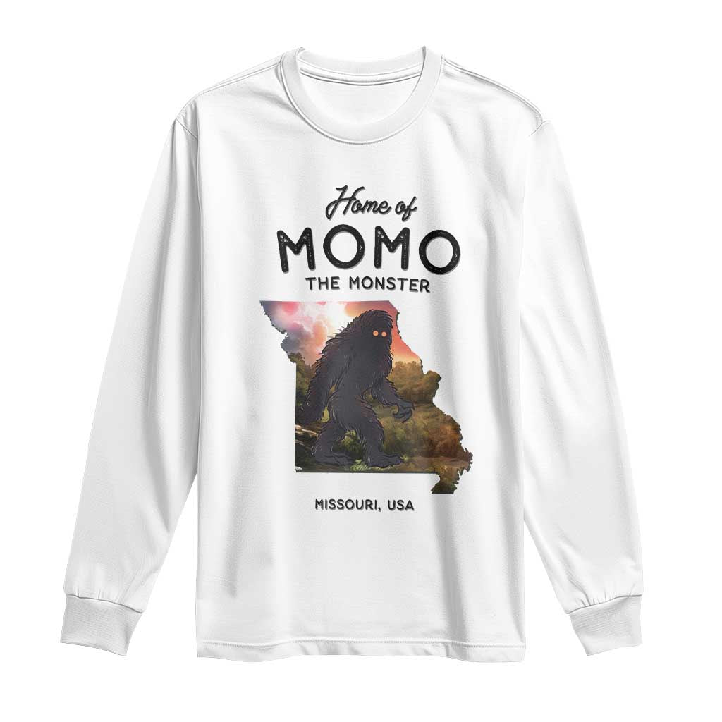 Momo The Monster Folklore Long Sleeve Shirt Louisiana Missouri Cryptid Lover Gift TS12 White Print Your Wear