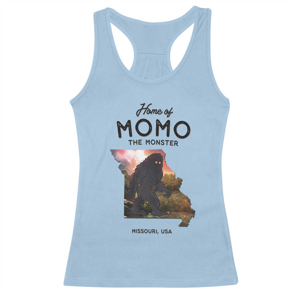 Momo The Monster Folklore Racerback Tank Top Louisiana Missouri Cryptid Lover Gift TS12 Light Blue Print Your Wear