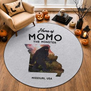 Momo The Monster Folklore Round Rug Louisiana Missouri Cryptid Lover Gift