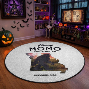 Momo The Monster Folklore Round Rug Louisiana Missouri Cryptid Lover Gift