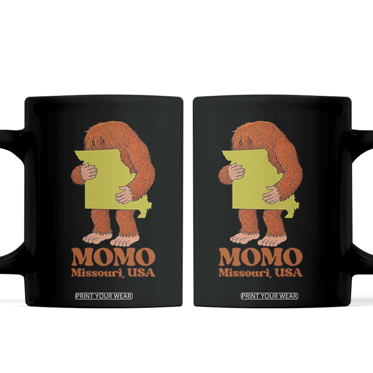 Missouri Cryptid Local Legend Coffee Mug Momo The Monster Lover Graphic TS12 Black Print Your Wear