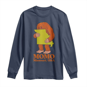 Missouri Cryptid Local Legend Long Sleeve Shirt Momo The Monster Lover Graphic TS12 Navy Print Your Wear
