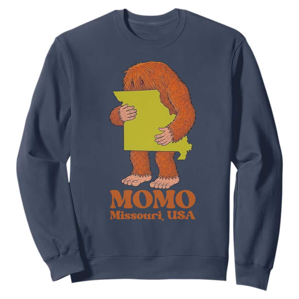 Missouri Cryptid Local Legend Sweatshirt Momo The Monster Lover Graphic TS12 Navy Print Your Wear