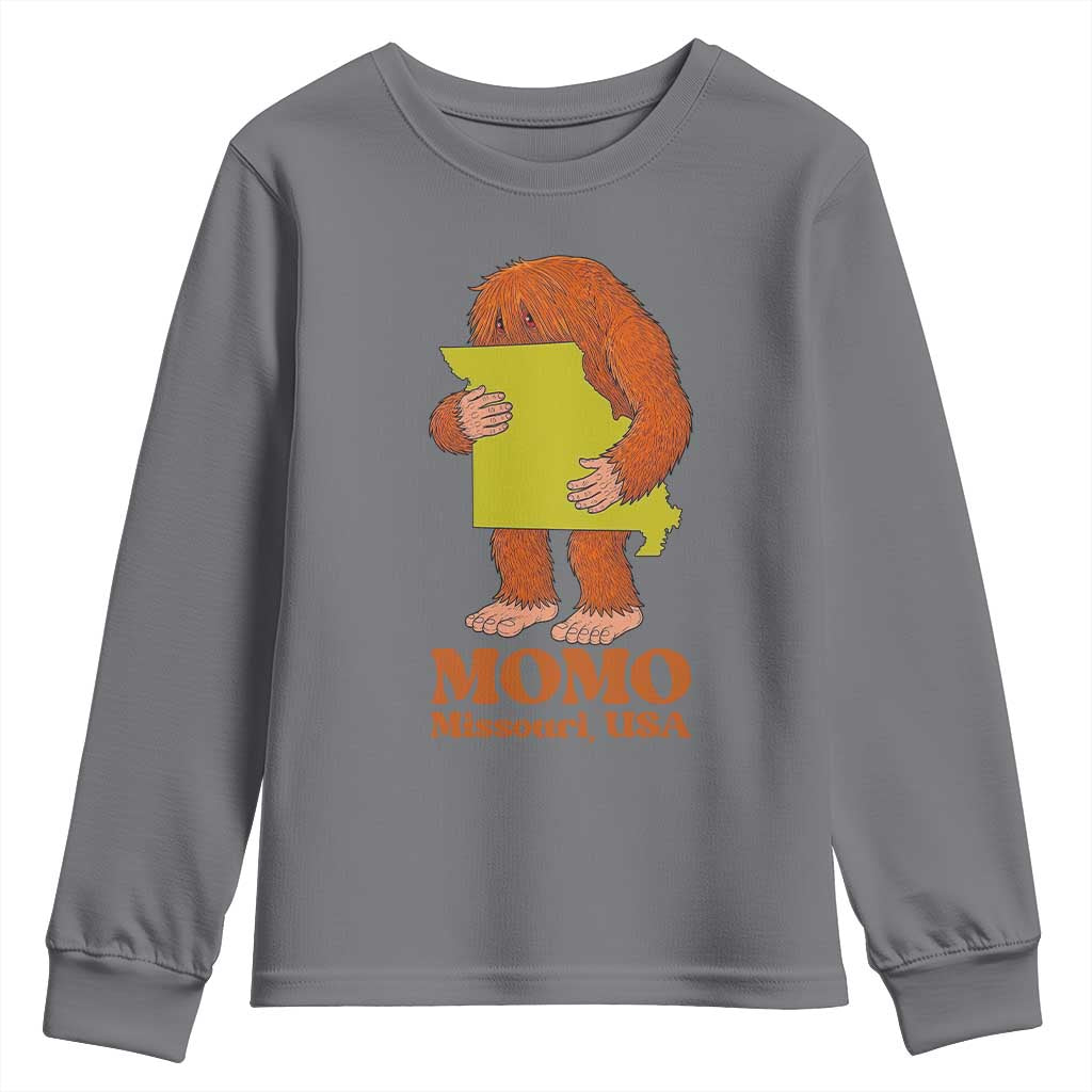 Missouri Cryptid Local Legend Youth Sweatshirt Momo The Monster Lover Graphic TS12 Charcoal Print Your Wear