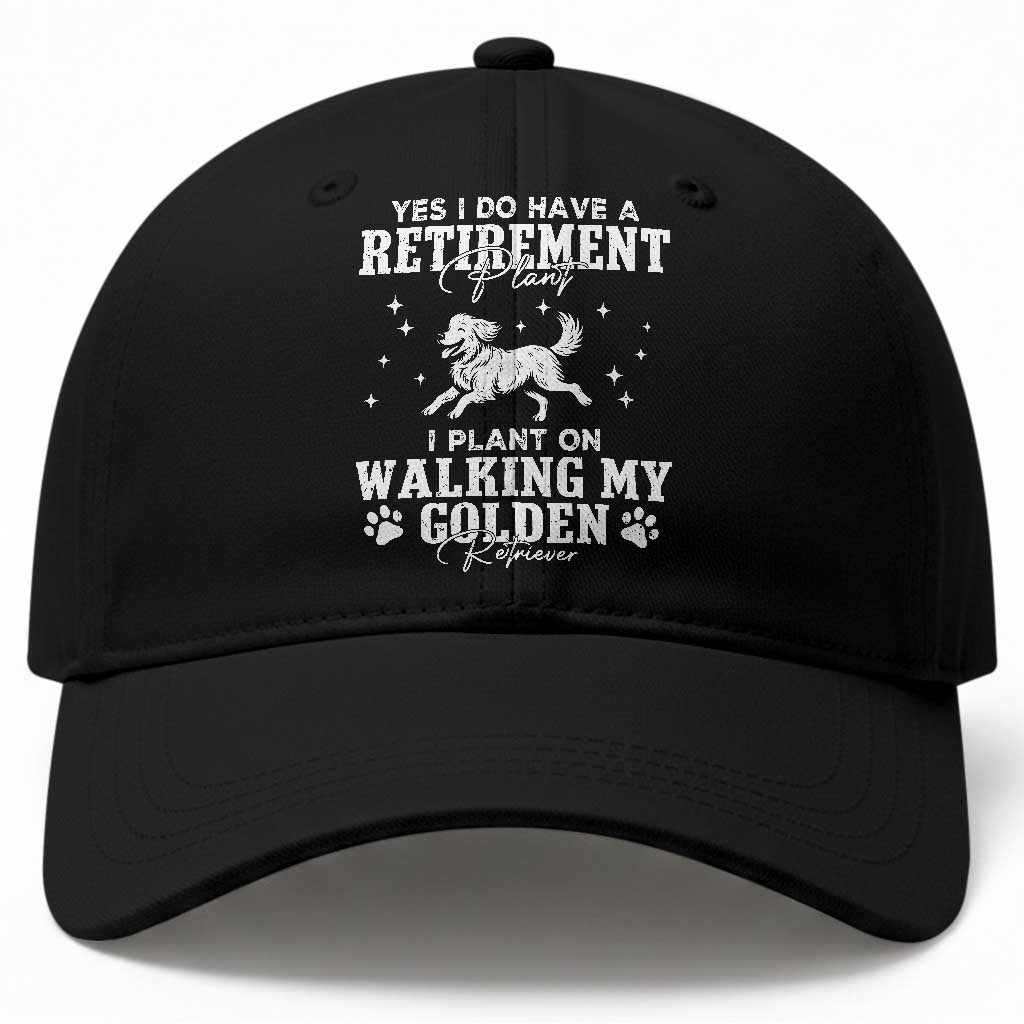 Dog Lover Baseball Cap I Plan On Walking My Golden Retriever Retirement TS12 Print Your Wear