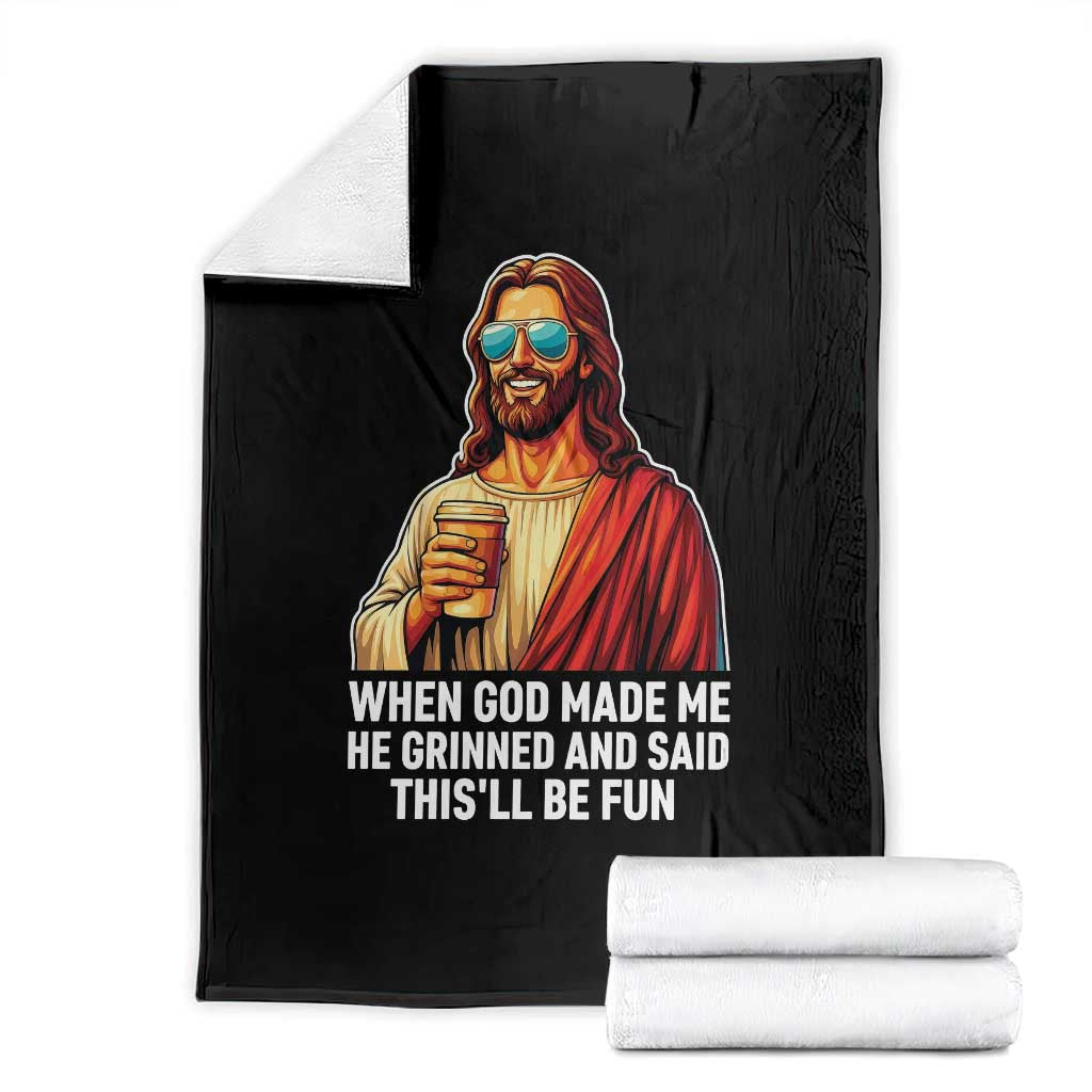 Funny Religious Jesus Throw Blanket Wait Im Goated TS12 Black Print Your Wear