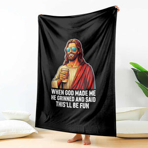 Funny Religious Jesus Throw Blanket Wait Im Goated TS12 Print Your Wear