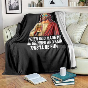 Funny Religious Jesus Throw Blanket Wait Im Goated TS12 Print Your Wear