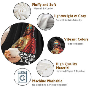 Funny Religious Jesus Throw Blanket Wait Im Goated TS12 Print Your Wear