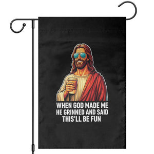 Funny Religious Jesus Garden Flag Wait Im Goated TS12 Black Print Your Wear