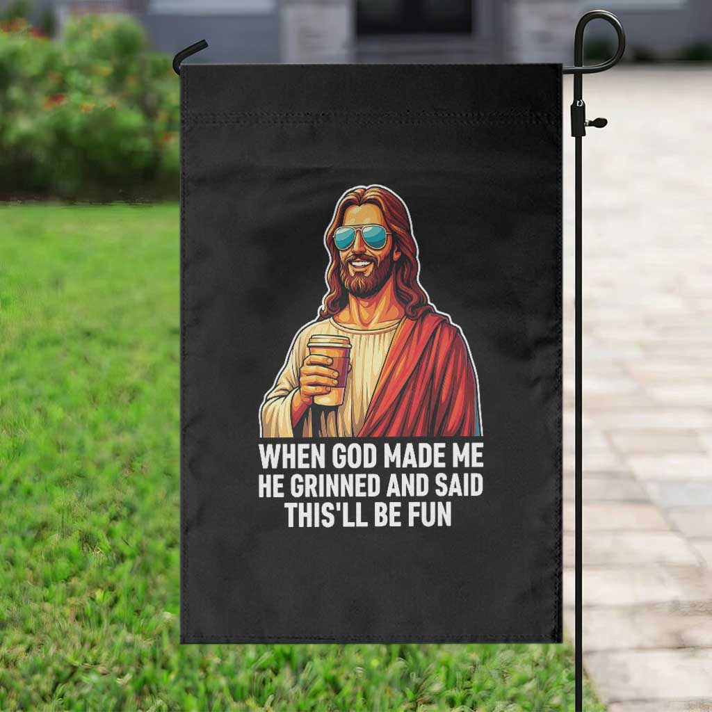 Funny Religious Jesus Garden Flag Wait Im Goated TS12 Print Your Wear
