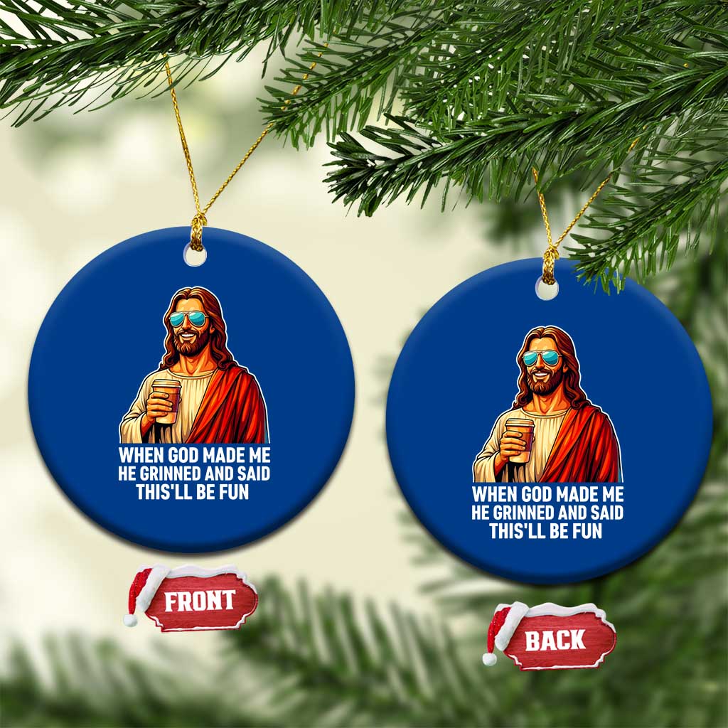 Funny Religious Jesus Ceramic Ornament Wait Im Goated TS12 1pc Blue Print Your Wear