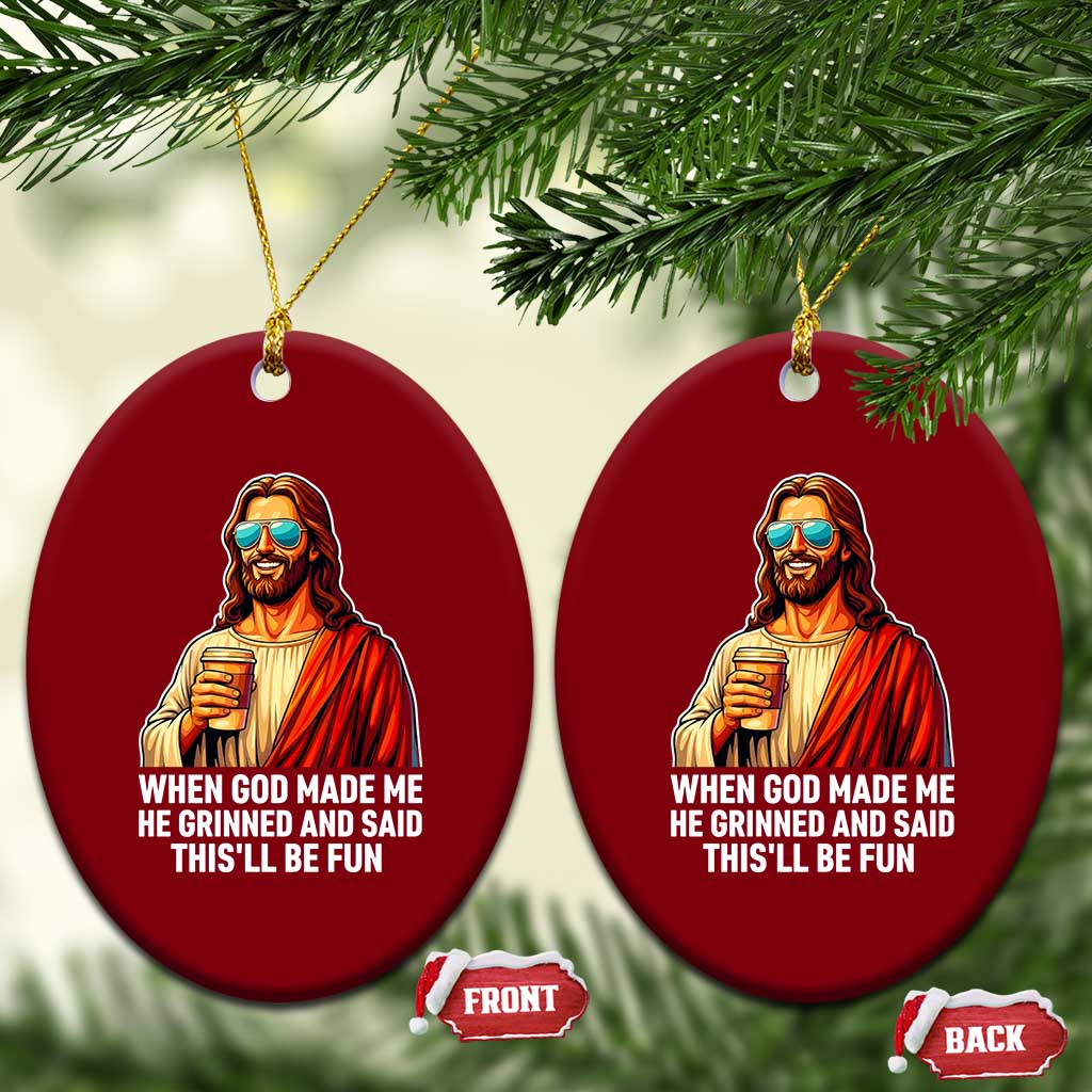 Funny Religious Jesus Ceramic Ornament Wait Im Goated TS12 Print Your Wear