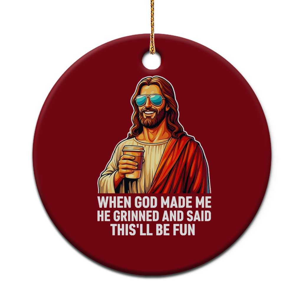 Funny Religious Jesus Ceramic Ornament Wait Im Goated TS12 1pc Red Print Your Wear