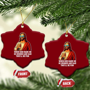 Funny Religious Jesus Ceramic Ornament Wait Im Goated TS12 Print Your Wear