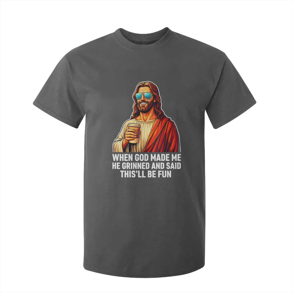 Funny Religious Jesus T Shirt For Kid Wait Im Goated TS12 Dark Heather Print Your Wear