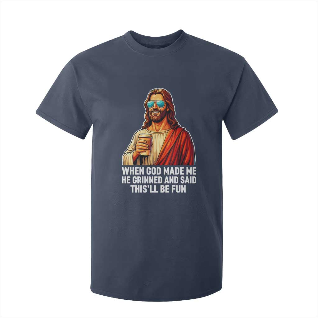 Funny Religious Jesus T Shirt For Kid Wait Im Goated TS12 Navy Print Your Wear