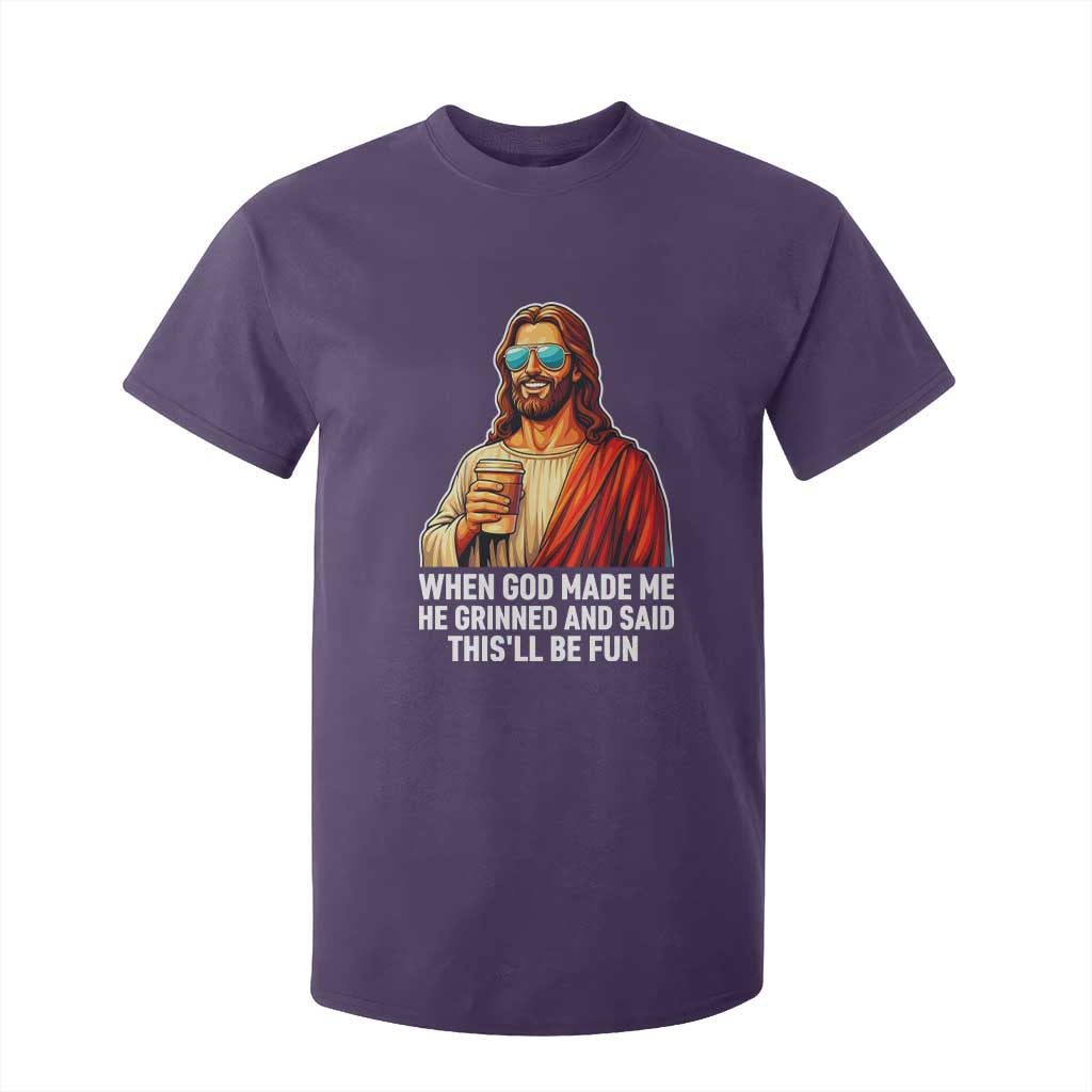 Funny Religious Jesus T Shirt For Kid Wait Im Goated TS12 Purple Print Your Wear