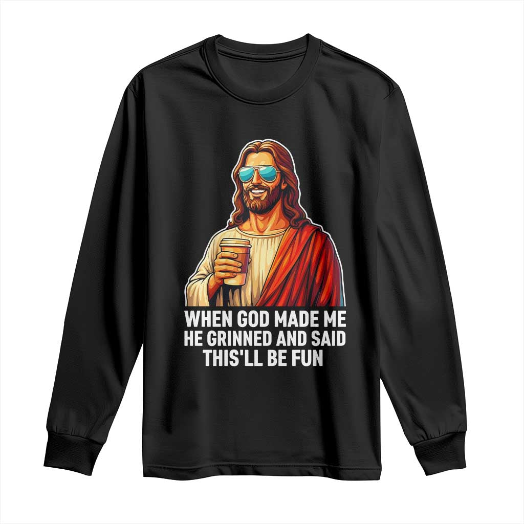 Funny Religious Jesus Long Sleeve Shirt Wait Im Goated TS12 Black Print Your Wear