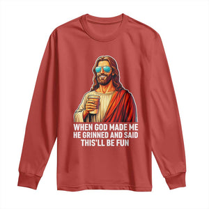 Funny Religious Jesus Long Sleeve Shirt Wait Im Goated TS12 Red Print Your Wear