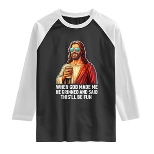 Funny Religious Jesus Raglan Shirt Wait Im Goated TS12 Black White Print Your Wear