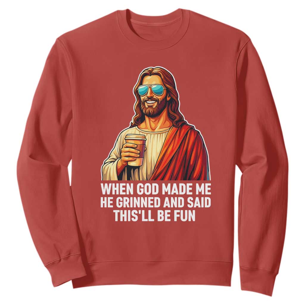 Funny Religious Jesus Sweatshirt Wait Im Goated TS12 Red Print Your Wear