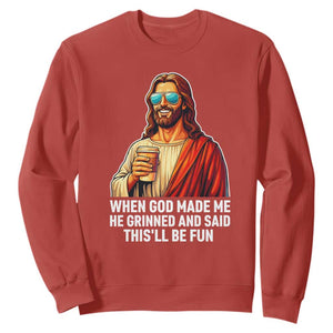Funny Religious Jesus Sweatshirt Wait Im Goated TS12 Red Print Your Wear