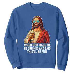Funny Religious Jesus Sweatshirt Wait Im Goated TS12 Royal Blue Print Your Wear