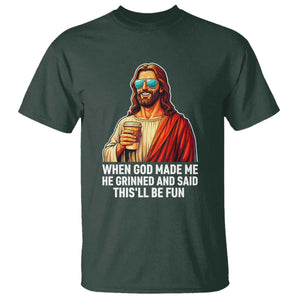 Funny Religious Jesus T Shirt Wait Im Goated TS12 Dark Forest Green Print Your Wear