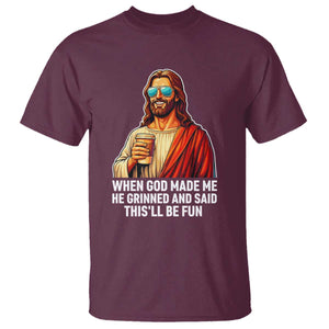 Funny Religious Jesus T Shirt Wait Im Goated TS12 Maroon Print Your Wear