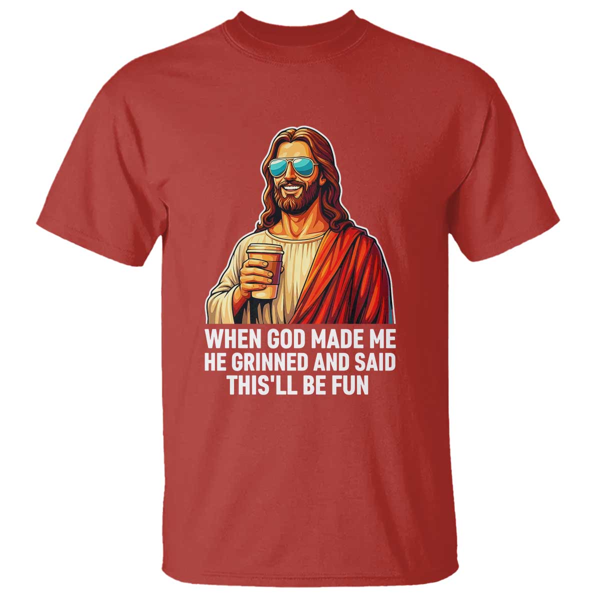 Funny Religious Jesus T Shirt Wait Im Goated TS12 Red Print Your Wear