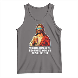 Funny Religious Jesus Tank Top Wait Im Goated TS12 Deep Heather Print Your Wear