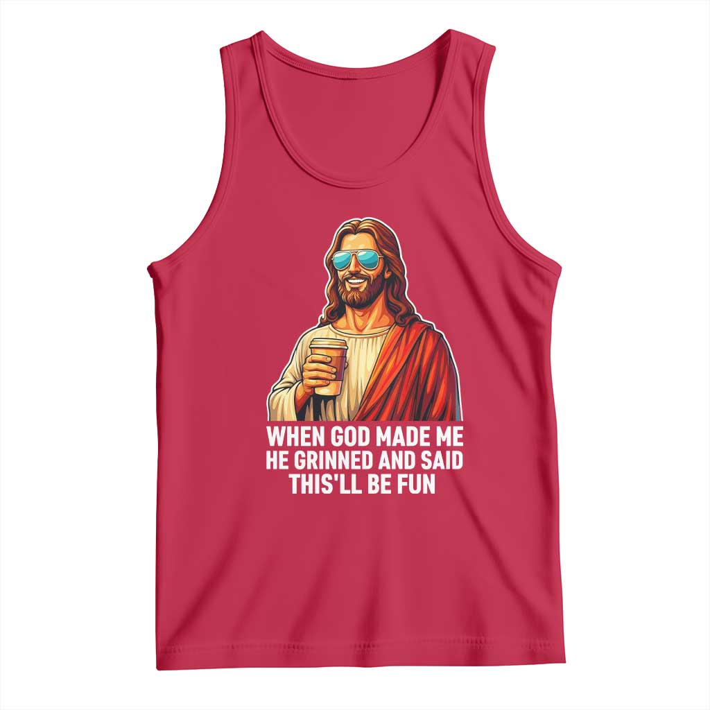 Funny Religious Jesus Tank Top Wait Im Goated TS12 Red Print Your Wear