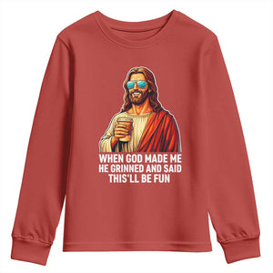 Funny Religious Jesus Youth Sweatshirt Wait Im Goated TS12 Red Print Your Wear