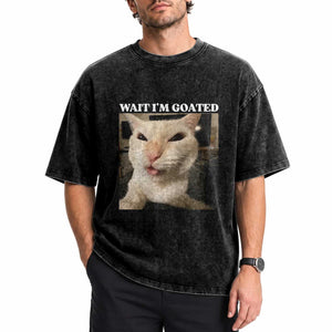Funny Cat Meme Lover Washed Cotton T-Shirt