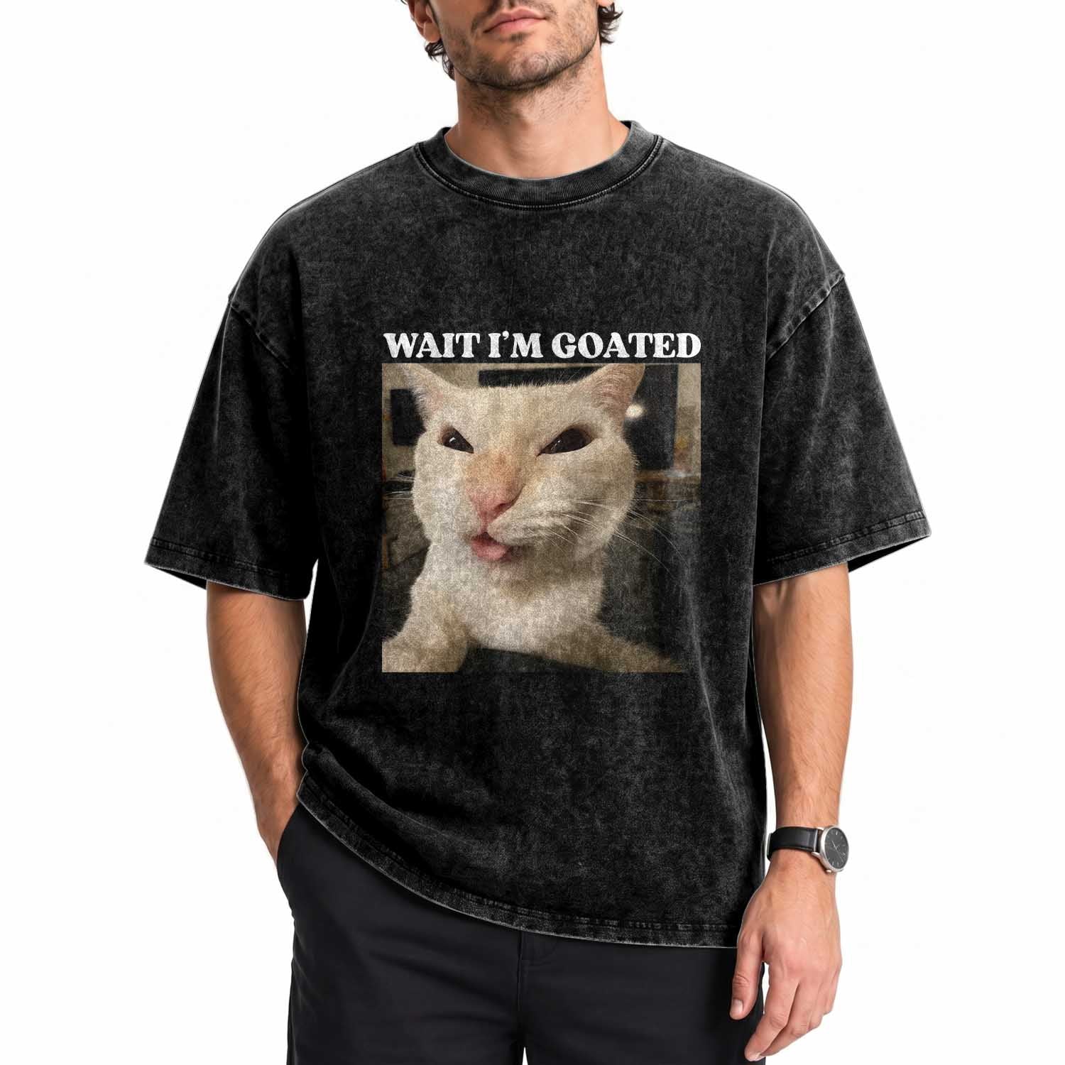 Funny Cat Meme Lover Washed Cotton T-Shirt