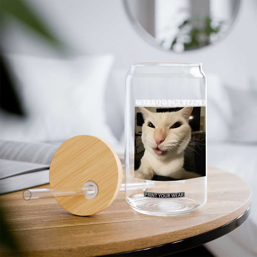 Funny Cat Meme Lover Glass Can Wait Im Goated TS12 Print Your Wear