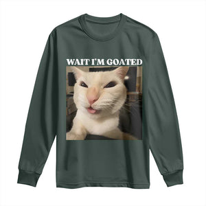 Funny Cat Meme Lover Long Sleeve Shirt TS12 Dark Forest Green Print Your Wear