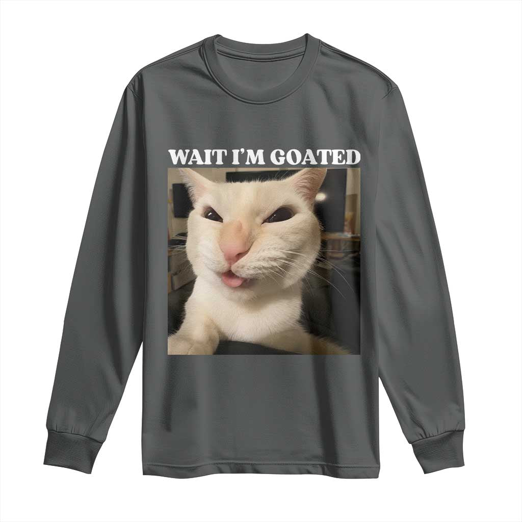 Funny Cat Meme Lover Long Sleeve Shirt TS12 Dark Heather Print Your Wear