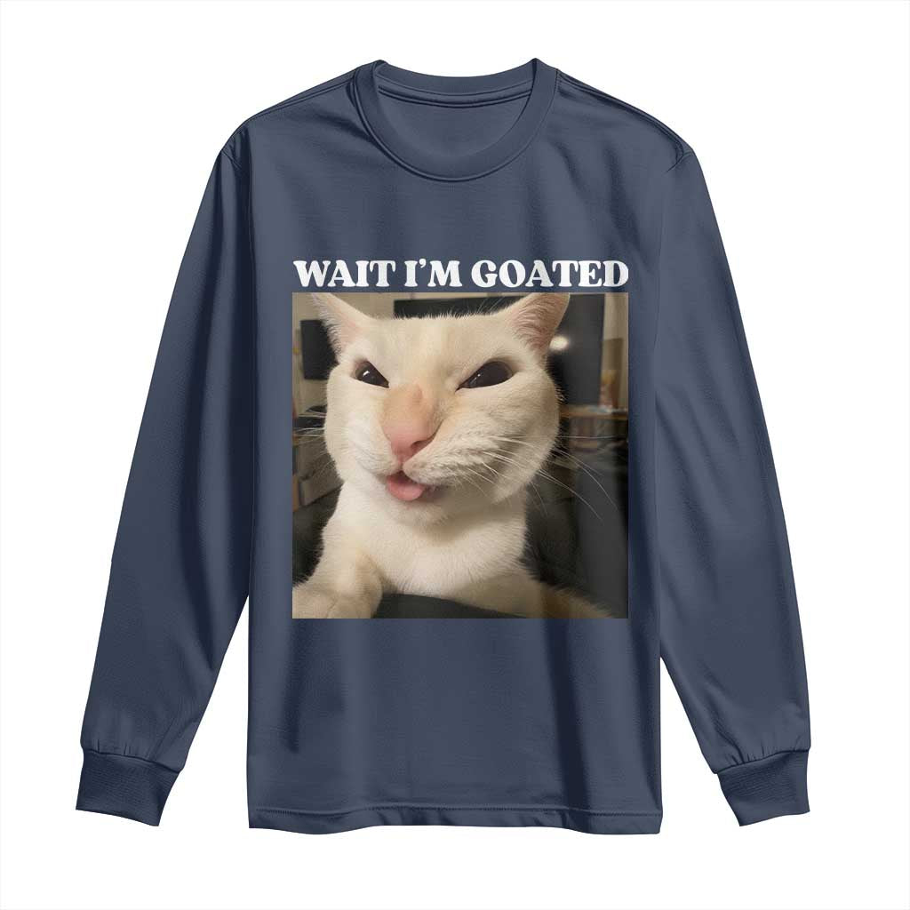 Funny Cat Meme Lover Long Sleeve Shirt TS12 Navy Print Your Wear