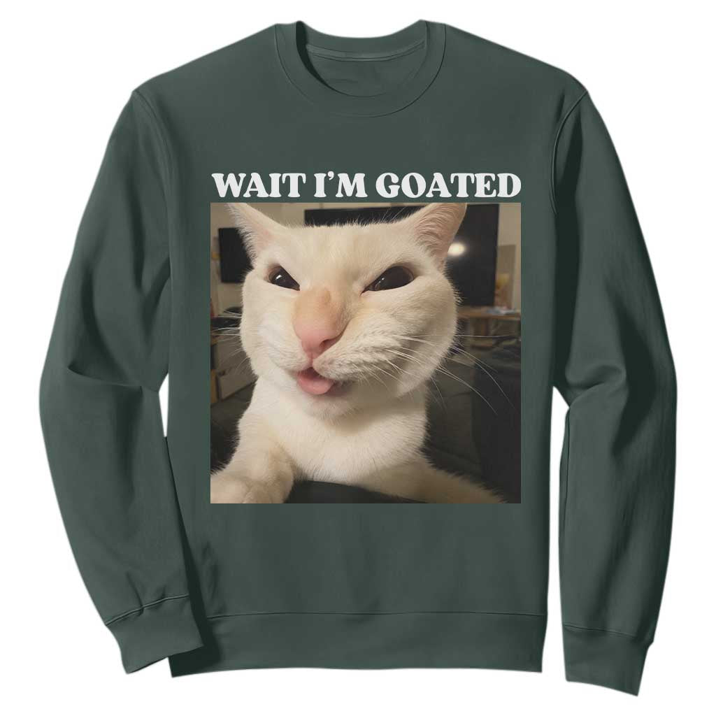 Funny Cat Meme Lover Sweatshirt TS12 Dark Forest Green Print Your Wear